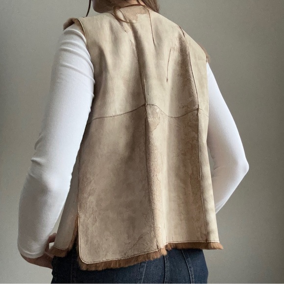 Vintage Fur & Leather Vest - From Copenhagen - Picture 4 of 5